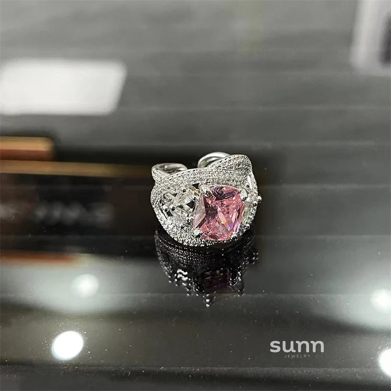 Erabella Pink Floral Gemstone Ring