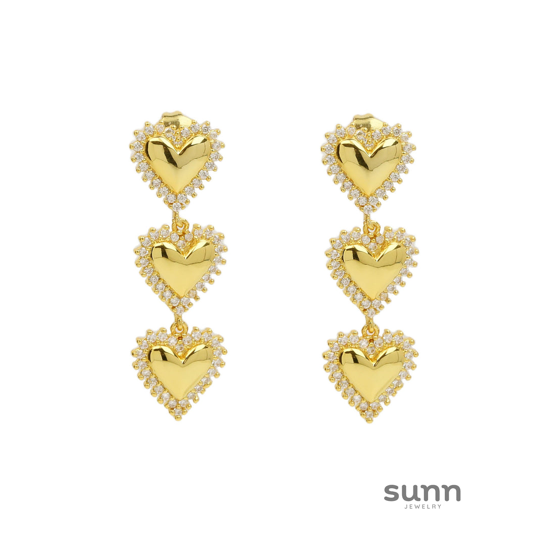 Eriel Golden Heart Drop Earrings [ZTZPIU8F]