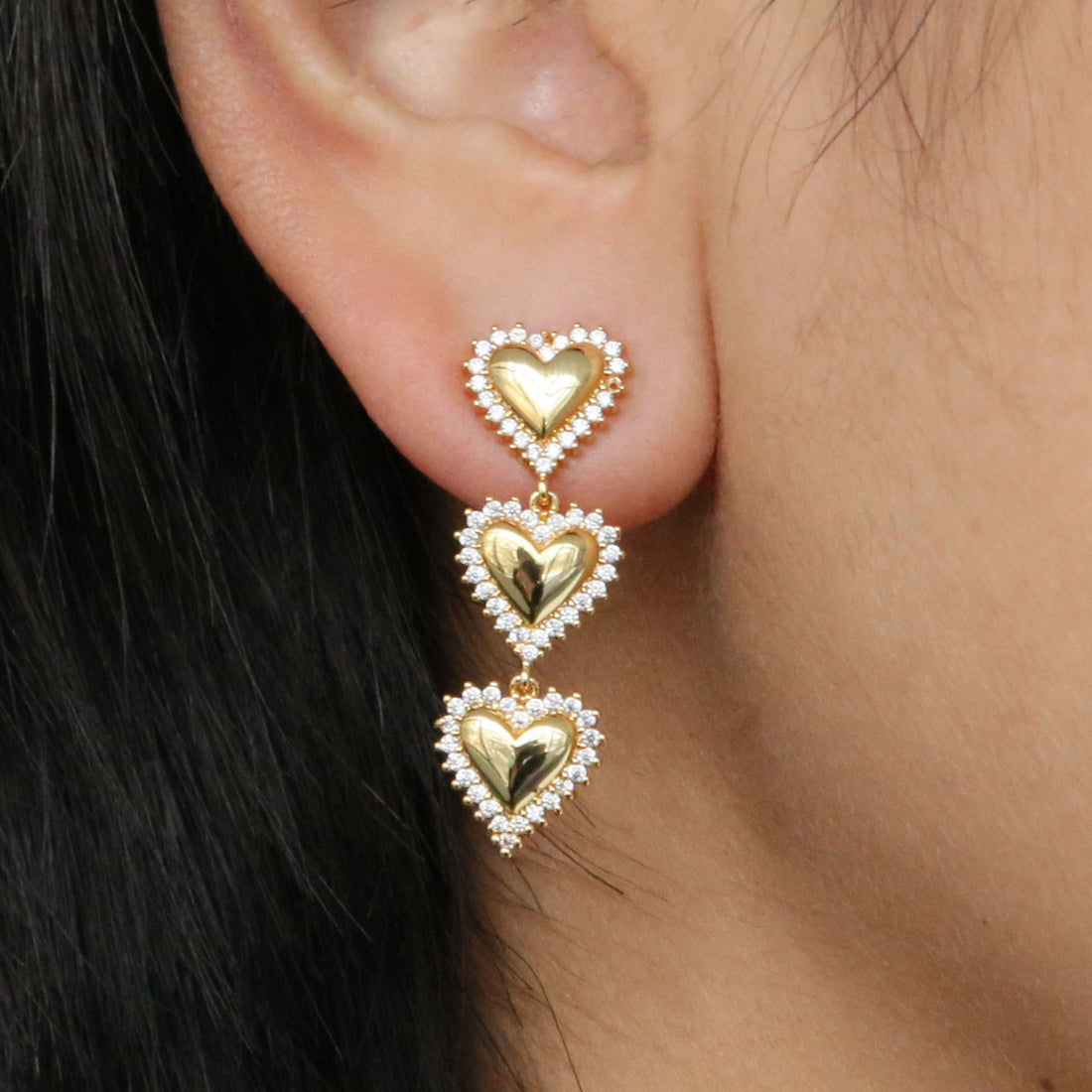 Eriel Golden Heart Drop Earrings [ZTZPIU8F]