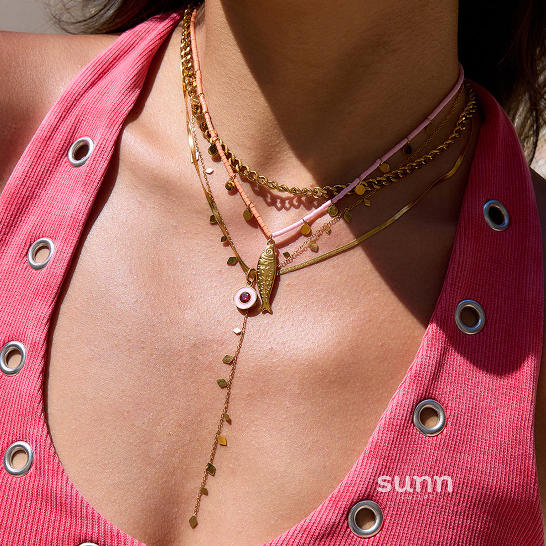 Erielle Stainless Fish Necklace [LWUS4B3V]