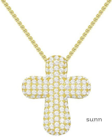 Erykah Pave Cross Pearl Necklace [174KAOI5]