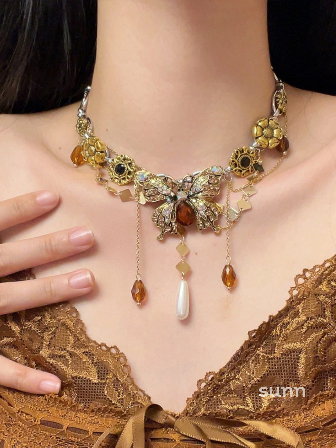 Eryn Retro Butterfly Necklace [FOZZUWYB]