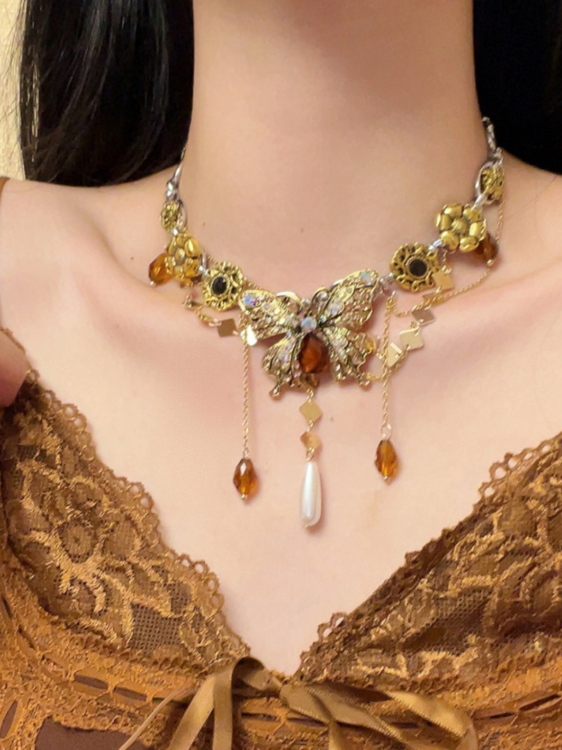 Eryn Retro Butterfly Necklace [FOZZUWYB]