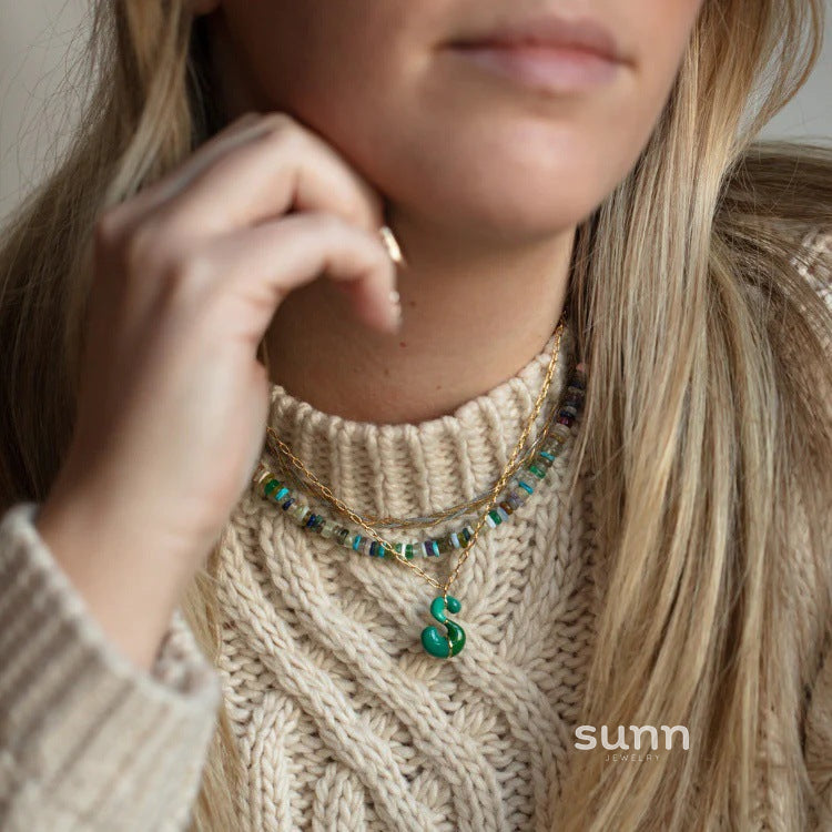 Esmae Bubble Initial Necklace [I26P7H1X]