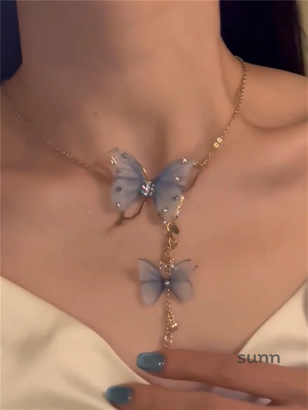 Esther Butterfly Pearl Tassel Necklace