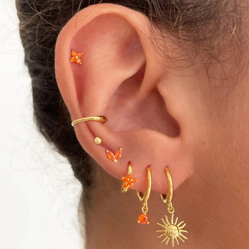 Esty Gold Sun Pendant Earrings [4ODCQ3FJ]