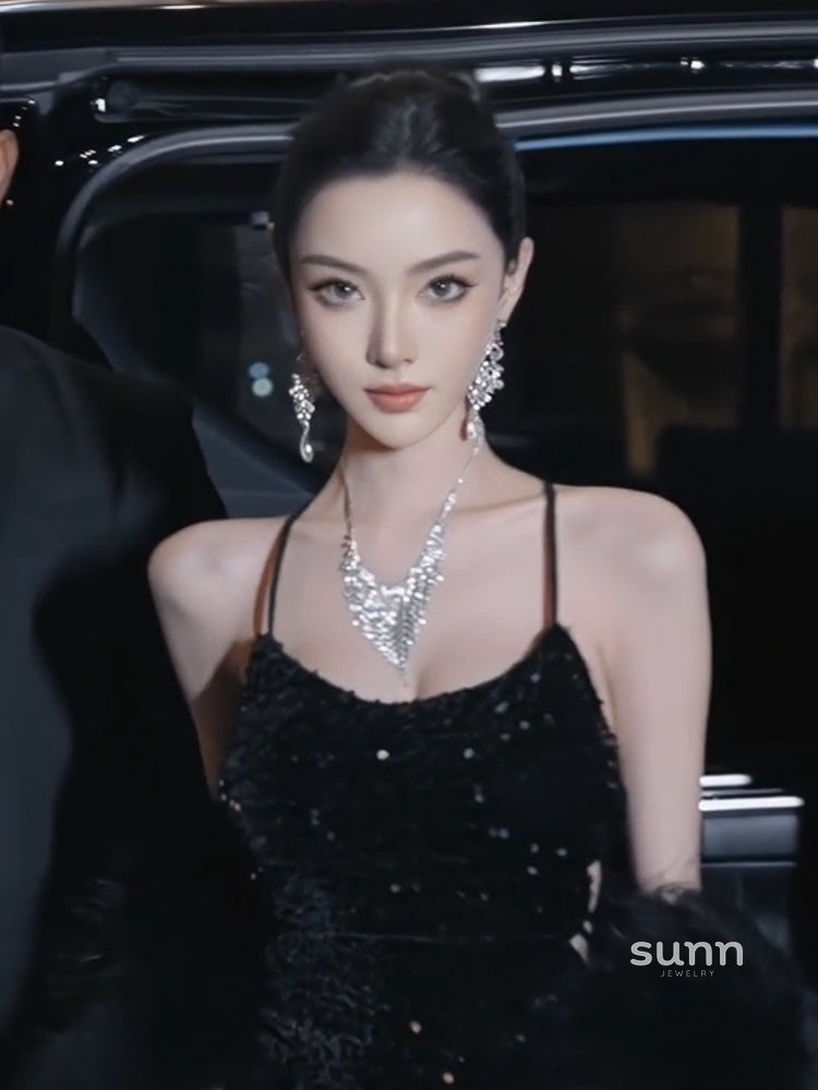 Ethel Diamond Tassel Necklace Set [H1Q4961O]