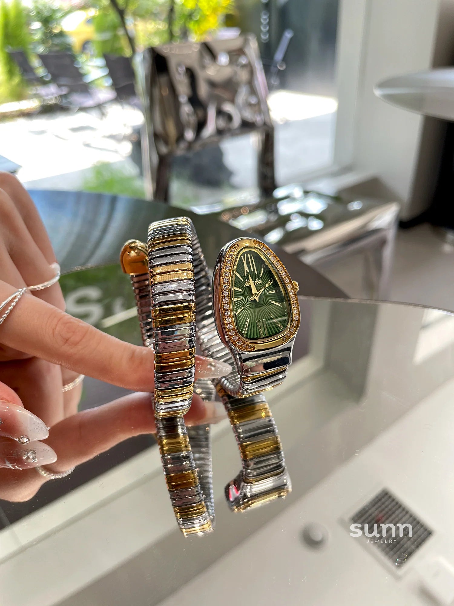 Etta Serpentine Rhinestone Watch