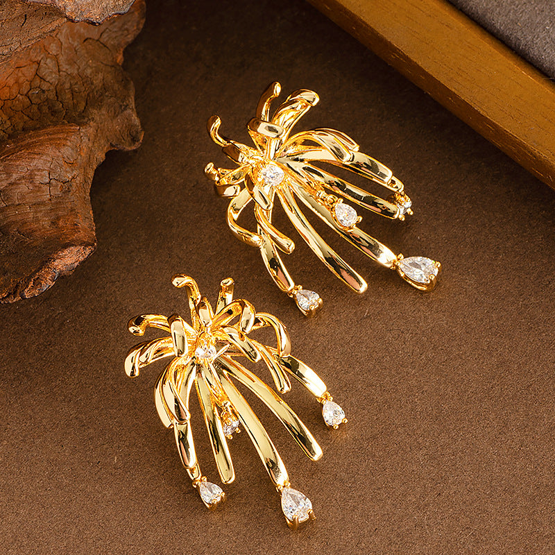 Etty Crystal Bloom Tassel Earrings [O9ZKTVZ5]