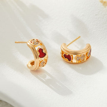 Etty Red Enamel Gourd Earrings [OY5OI3LE]