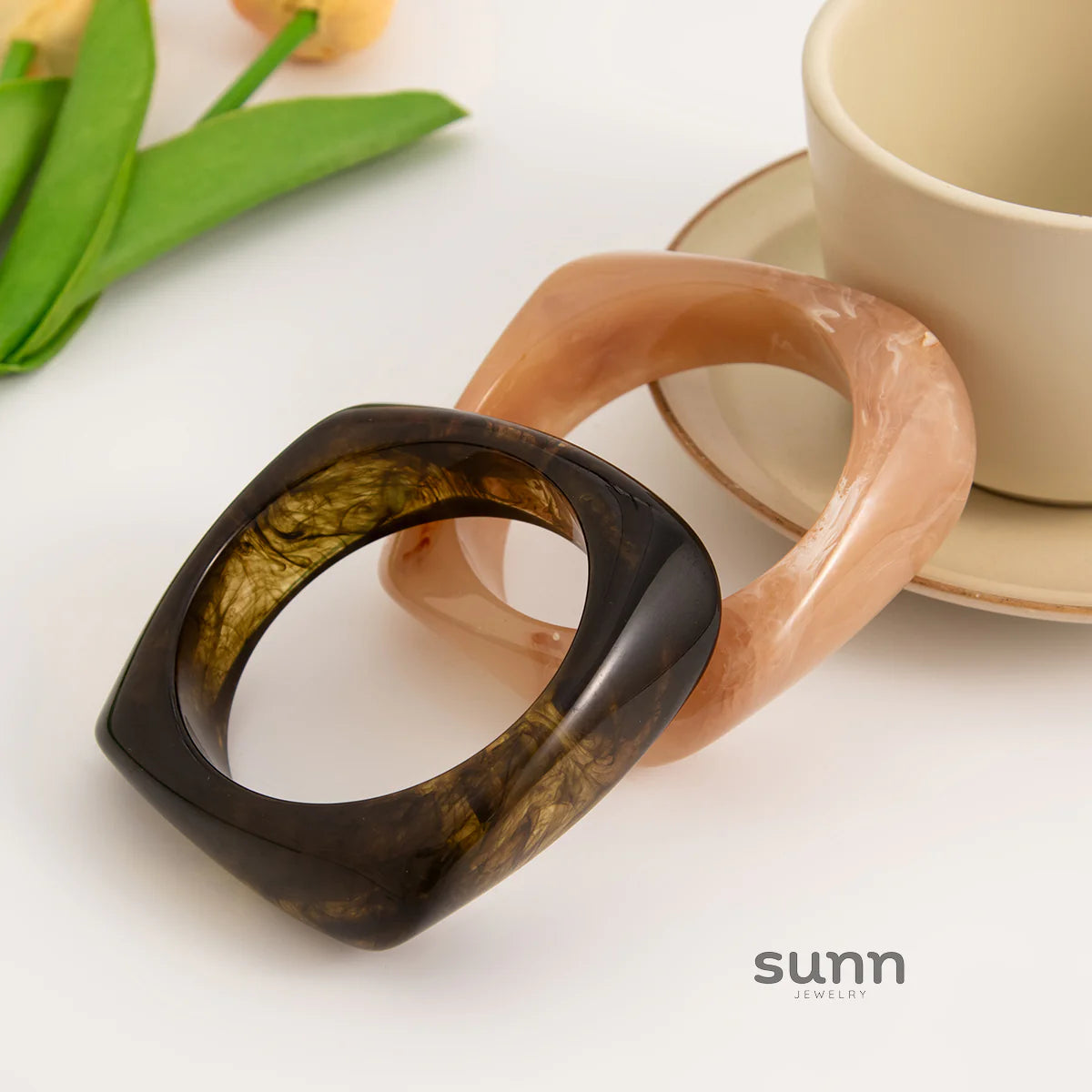 Eulalia Marble Irregular Resin Bracelet
