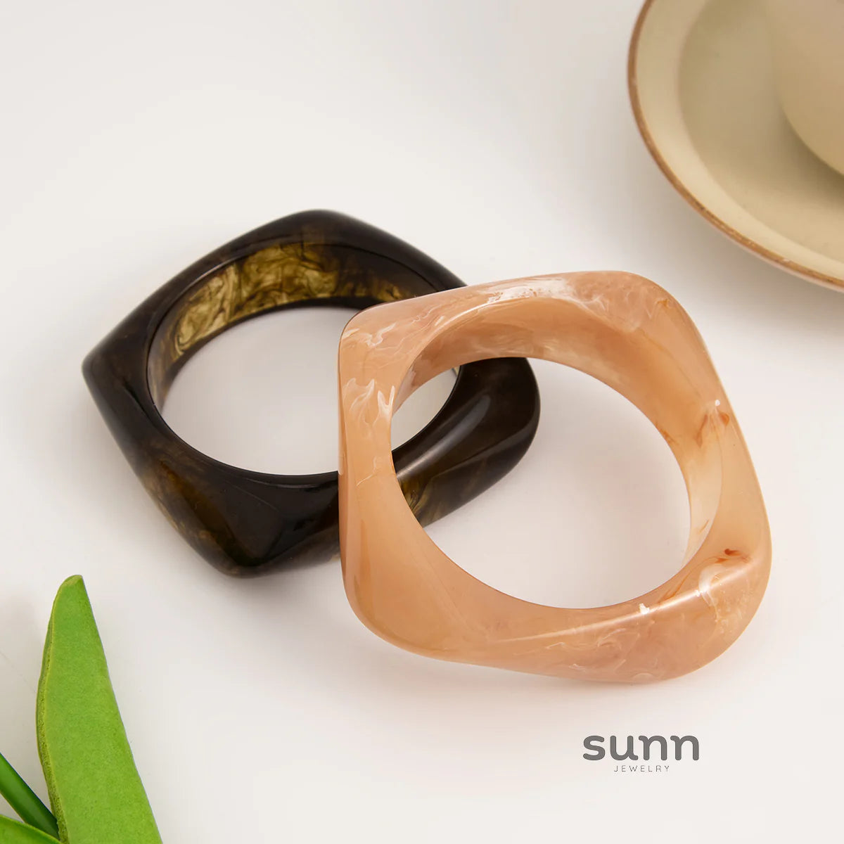 Eulalia Marble Irregular Resin Bracelet