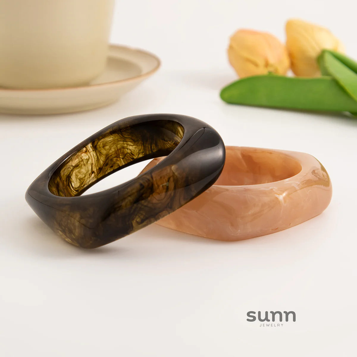 Eulalia Marble Irregular Resin Bracelet