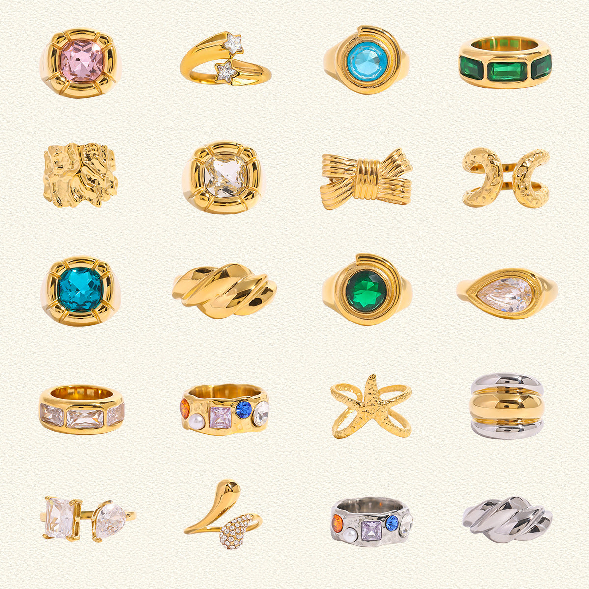 Evamarie Zircon Stackable Rings [5MBOTGP7]