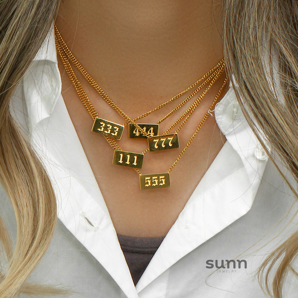 Evelia Angel Number Necklace [YR1DYNOL]