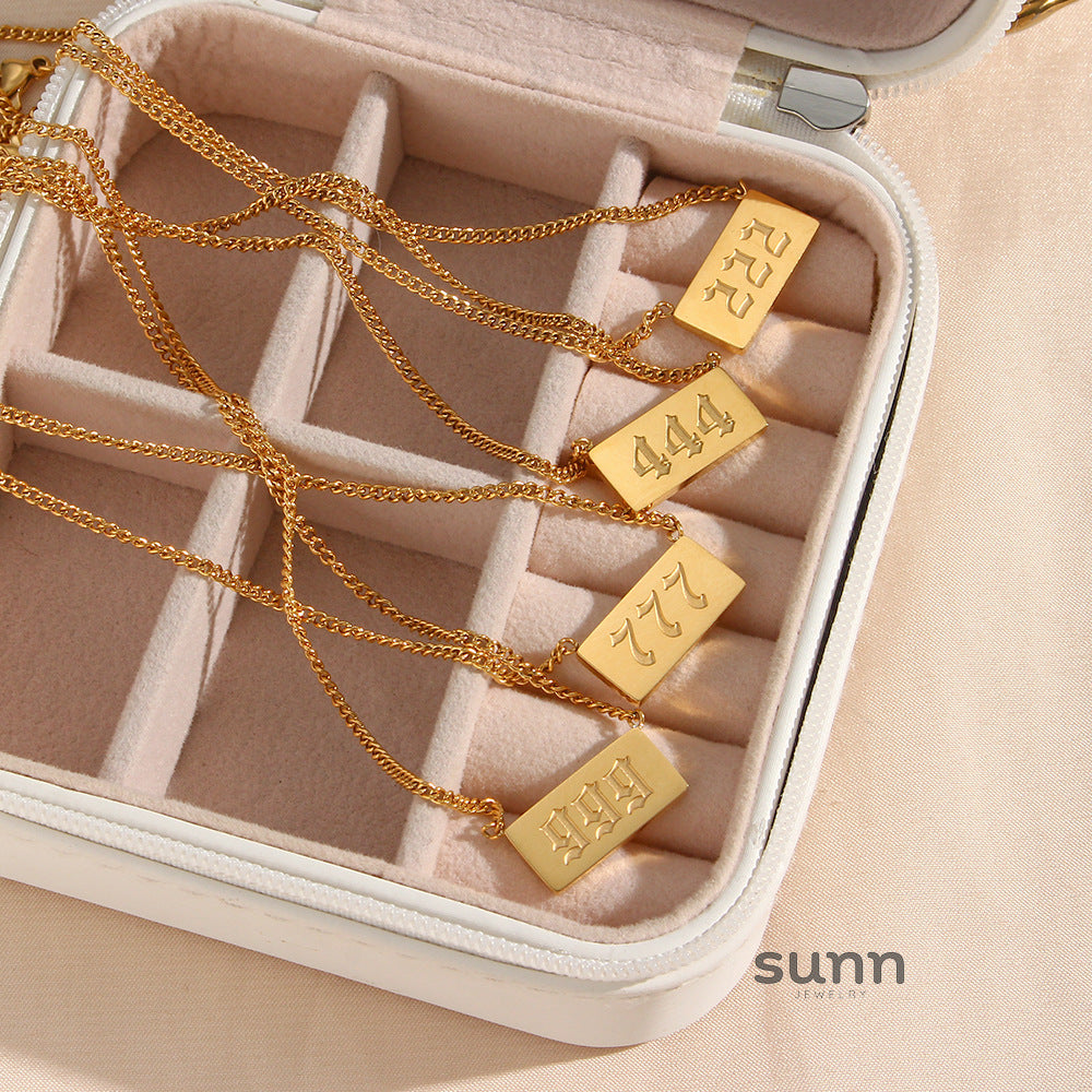 Evelia Angel Number Necklace [SGVT0O3M]
