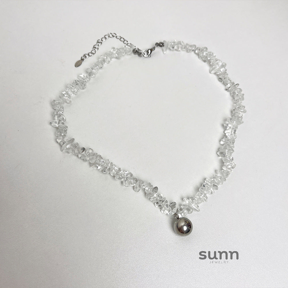 Evelyne Asymmetrical Crystal Necklace [186V4S3L]