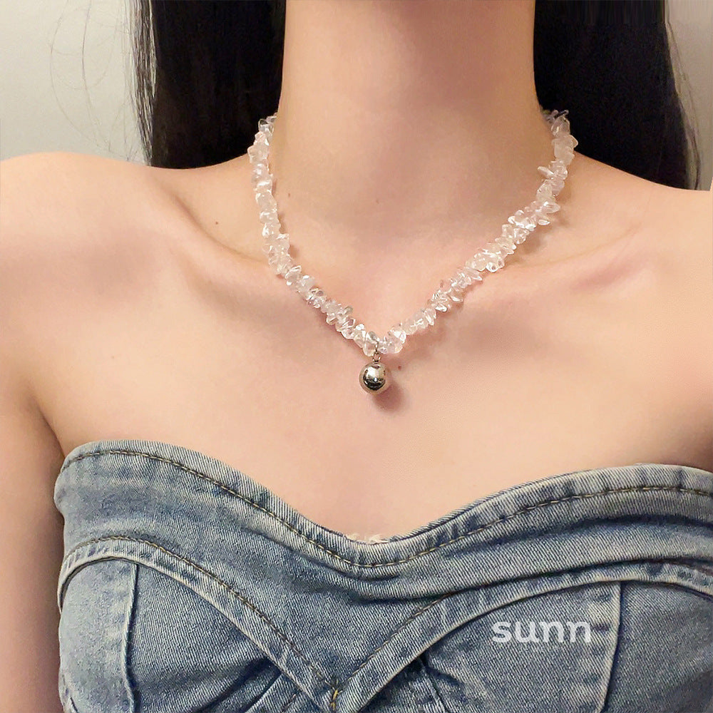 Evelyne Asymmetrical Crystal Necklace [Y3T59HR9]