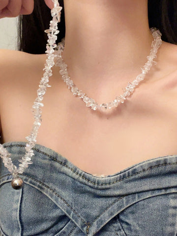 Evelyne Asymmetrical Crystal Necklace [MZUMP0FU]
