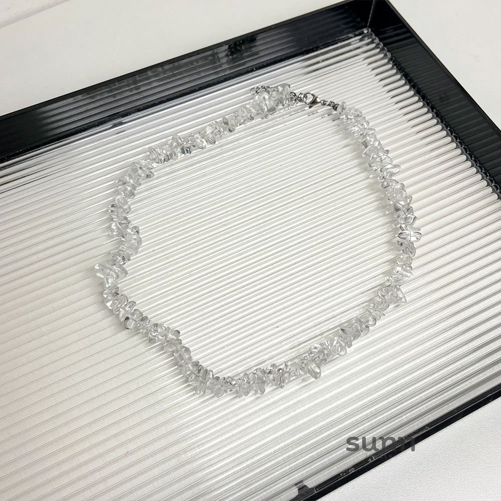 Evelyne Asymmetrical Crystal Necklace [A32PYC7S]