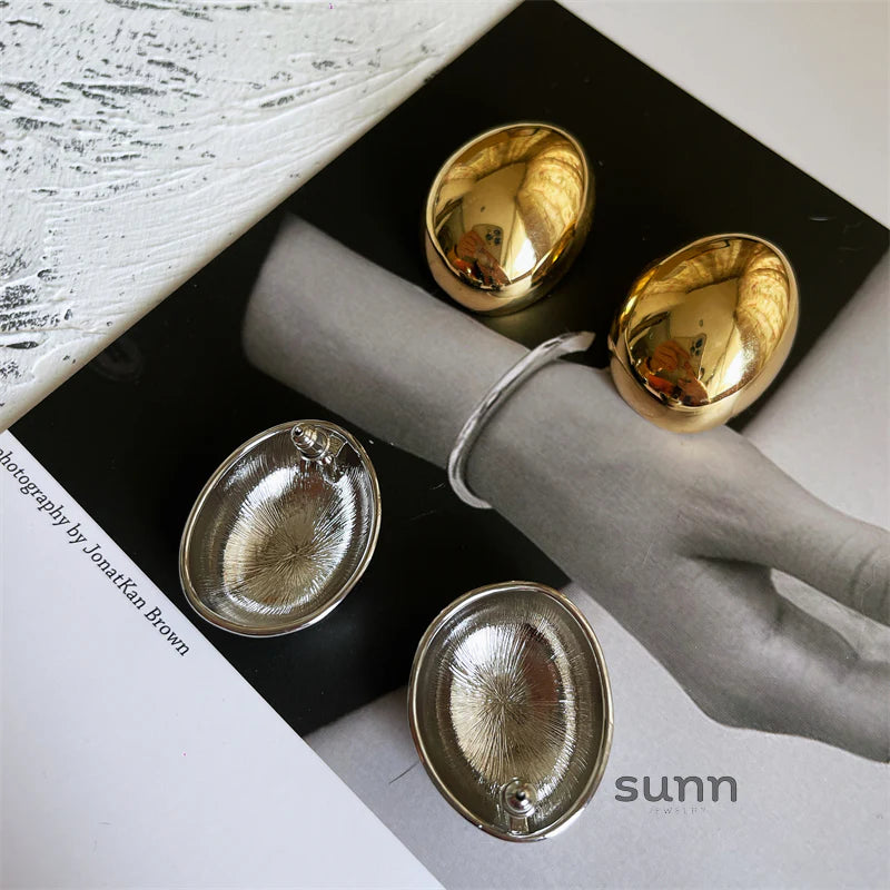 Evelynn Statement Oval Earrings