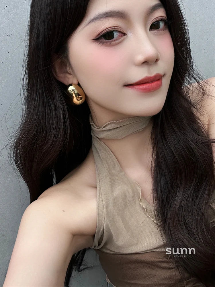 Evelynn Statement Oval Earrings