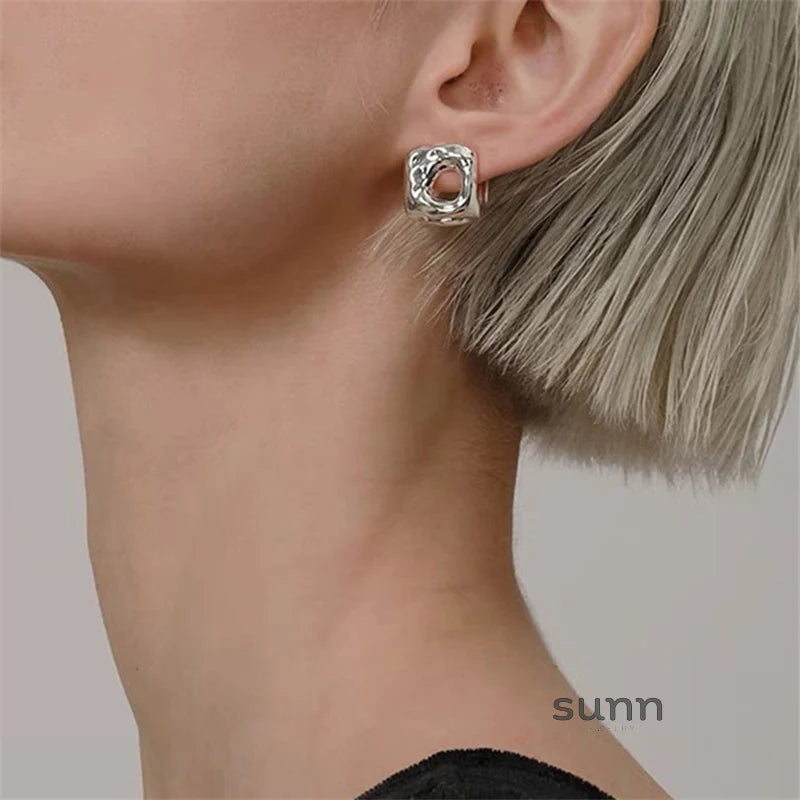 Everett Geometric Hollow Earrings
