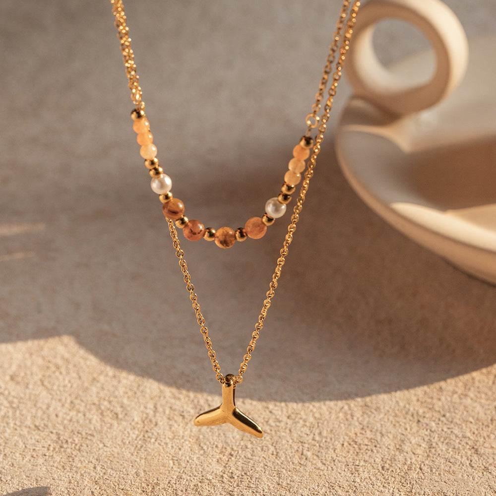 Everette Golden Fishtail Necklace [5WHC42NC]