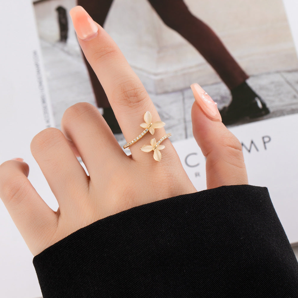 Everley Butterfly Adjustable Ring [LABWQ5WW]