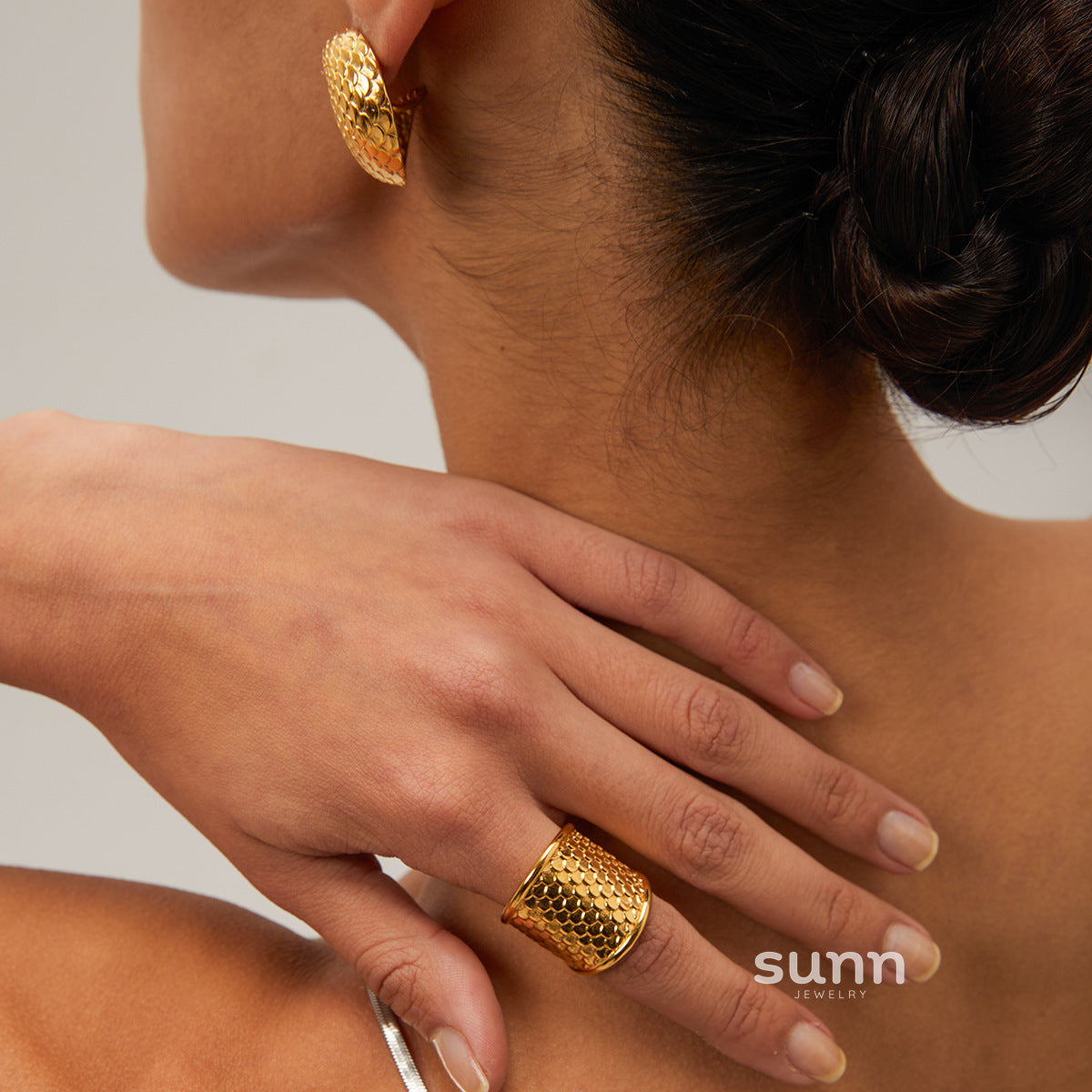 Evette Fish Scale Earring Ring Set [BFOI4WQK]