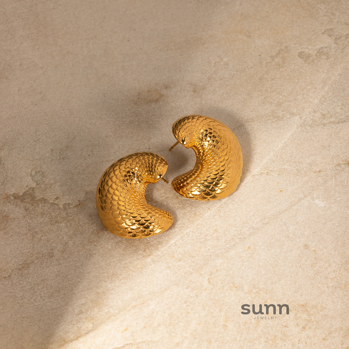 Evette Fish Scale Earring Ring Set [07W86XFY]