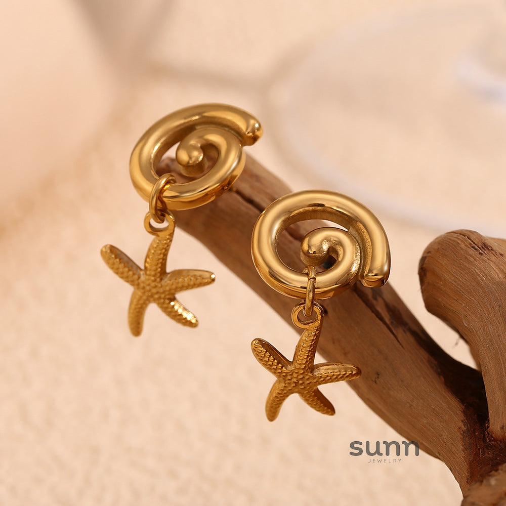 Evette Pearl Starfish Earrings [M37ZLGHC]