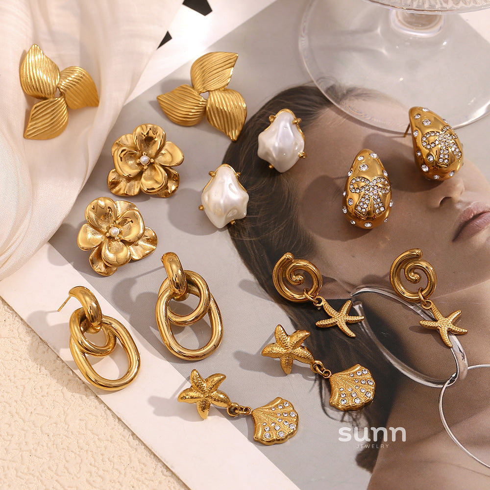 Evette Pearl Starfish Earrings [4RFN5JSA]