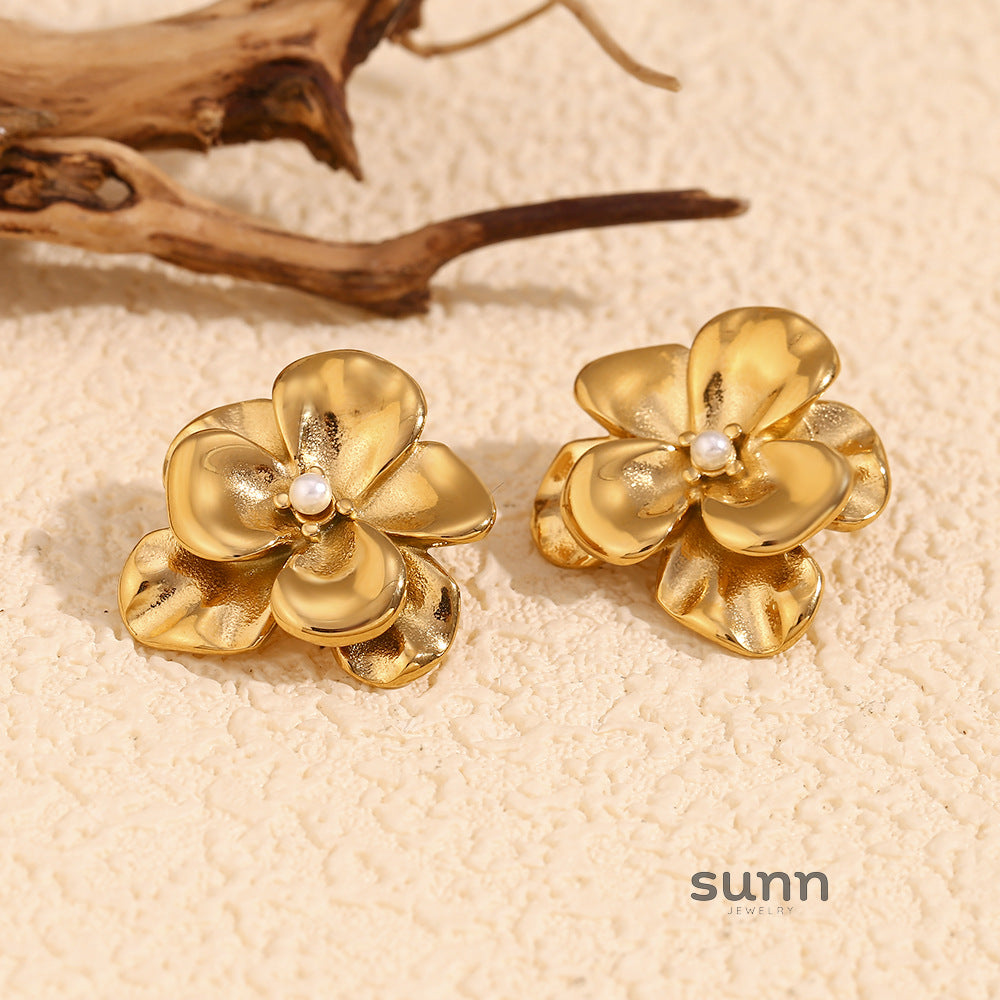 Evette Pearl Starfish Earrings [KC50784K]