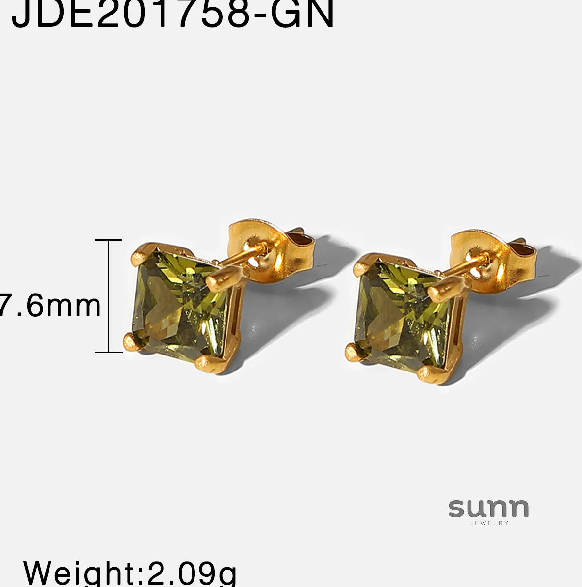 Evette Square Zircon Stud Earrings