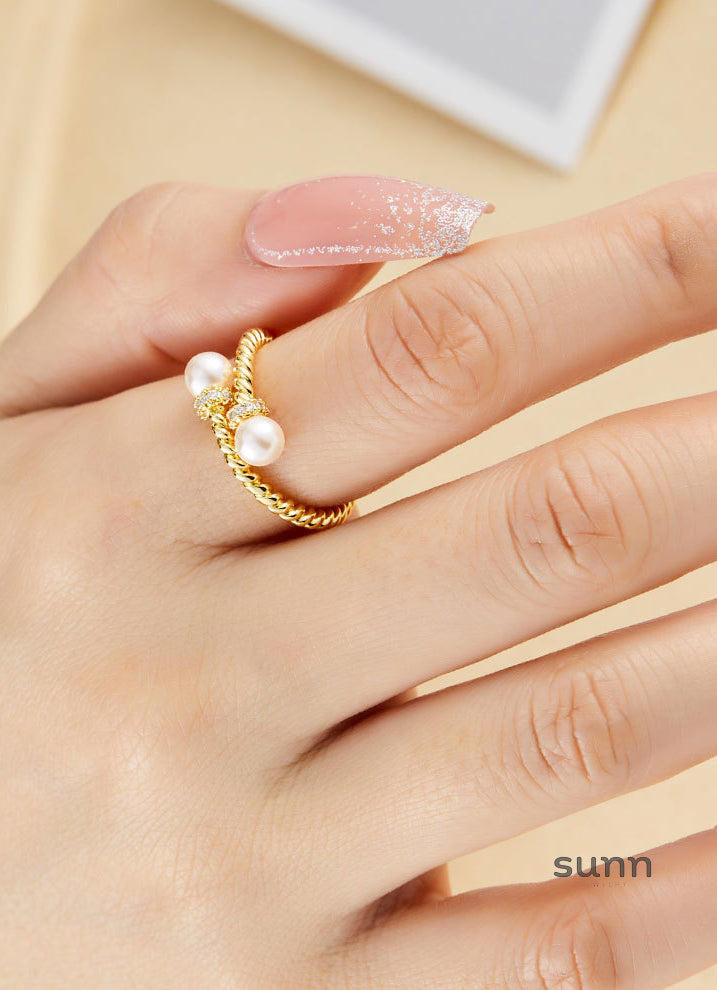 Evie Twisted Pearl Ring [QGRVFAHV]