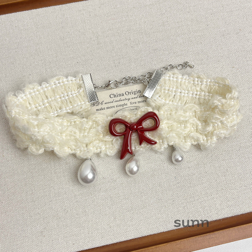 Evy Pearl Bow Choker [Q2PV6WA2]