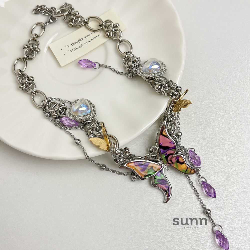 Ezri Butterfly Tassel Clavicle Necklace [J4CMGT8N]