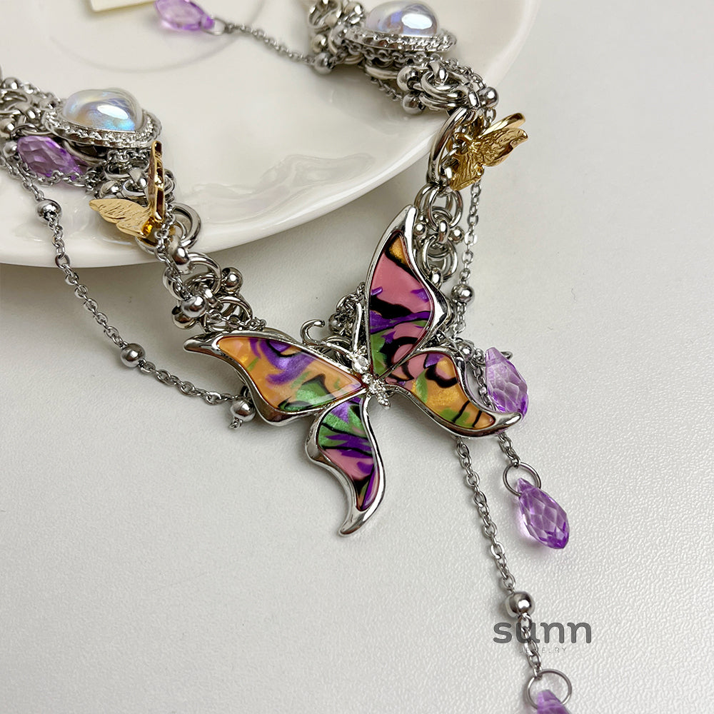 Ezri Butterfly Tassel Clavicle Necklace [X0IP72PP]