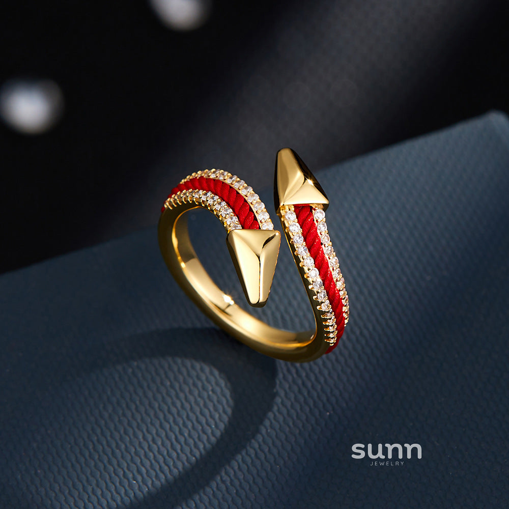 Ezri Red String Zircon Ring [99Z5SZFS]