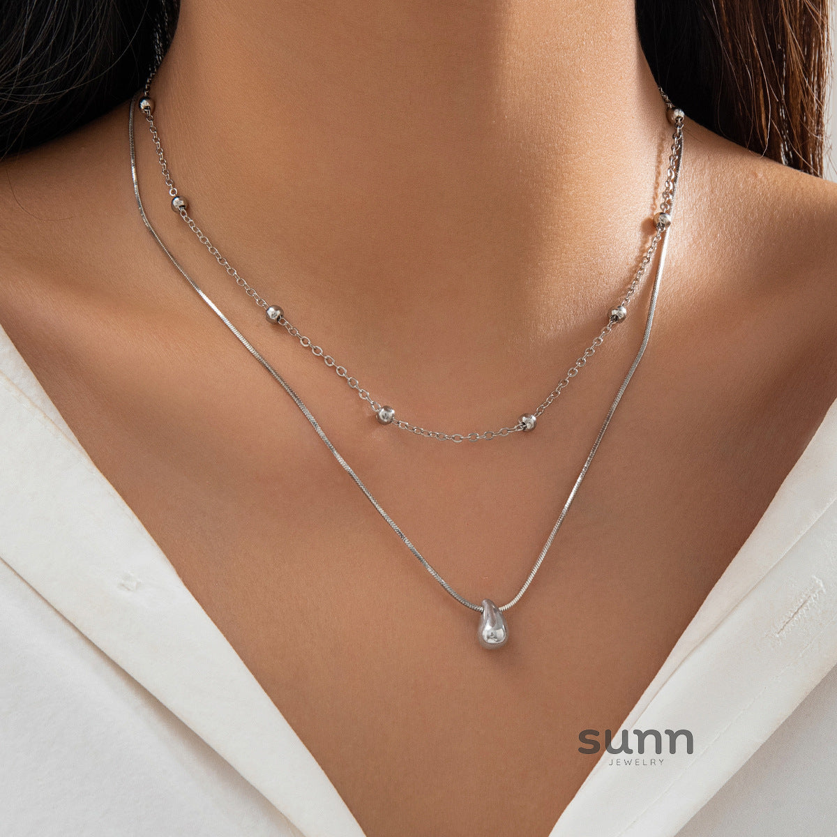 Faiga Sleek Droplet Necklace [H83LCF4W]