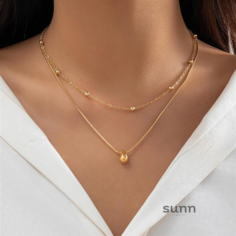 Faiga Sleek Droplet Necklace [DQANH48P]