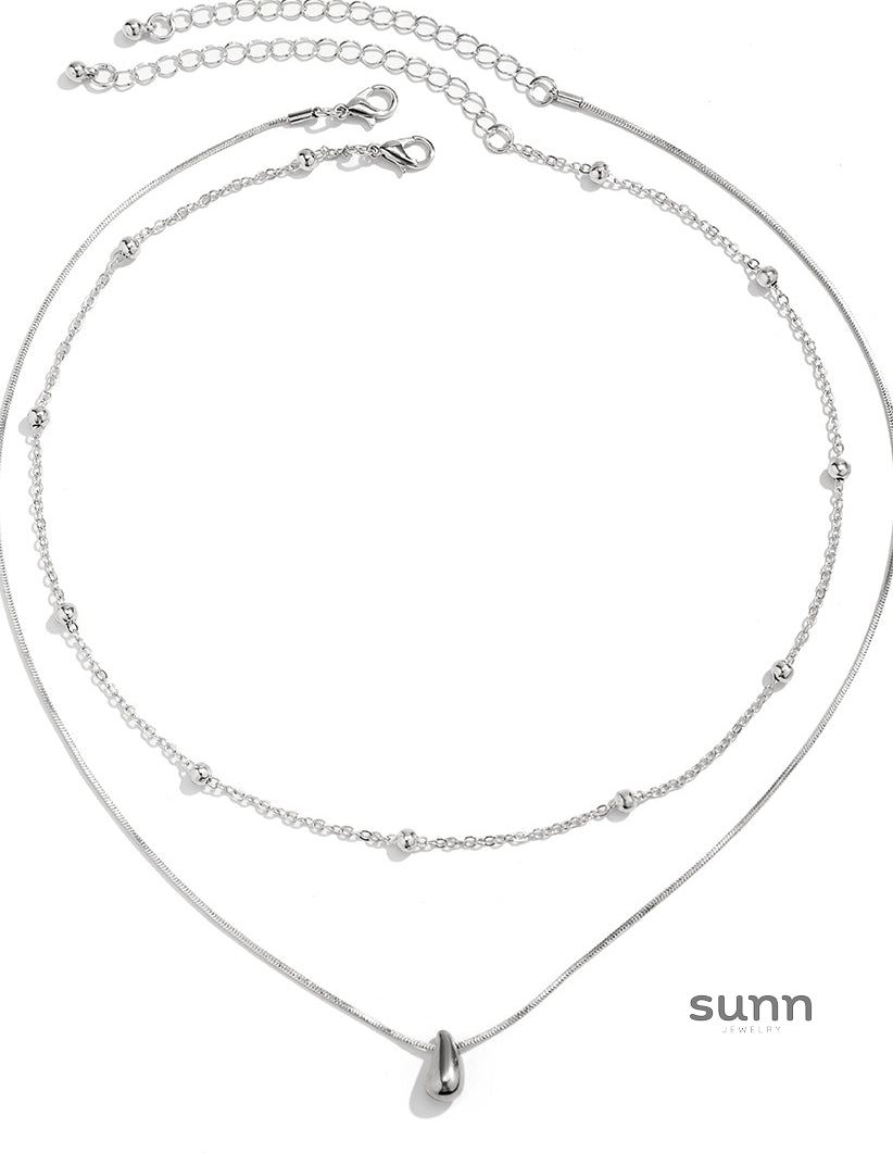 Faiga Sleek Droplet Necklace [ZBAU8M11]