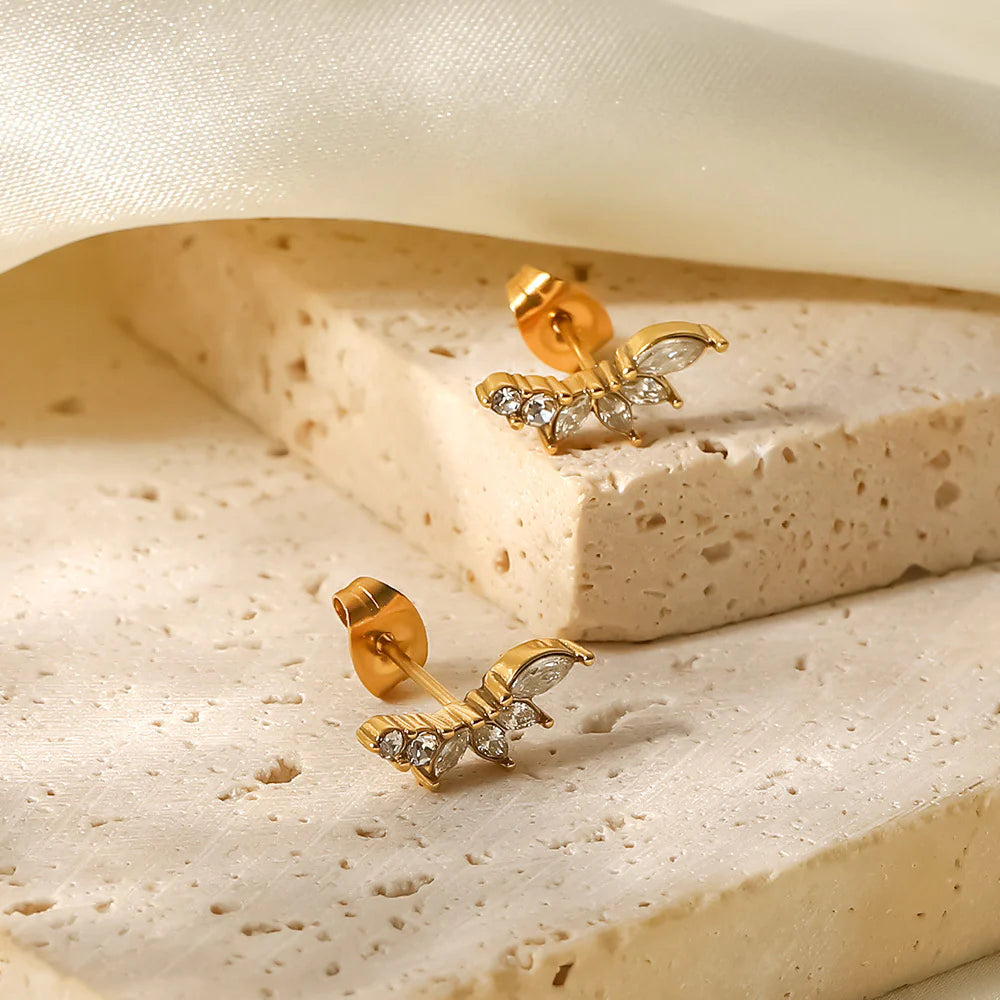 Faiga Zircon Flower Stud Earrings