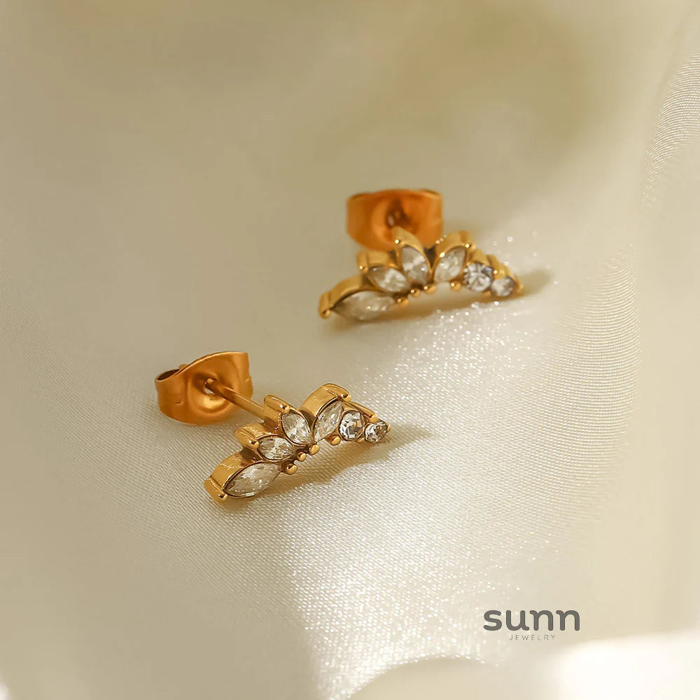 Faiga Zircon Flower Stud Earrings