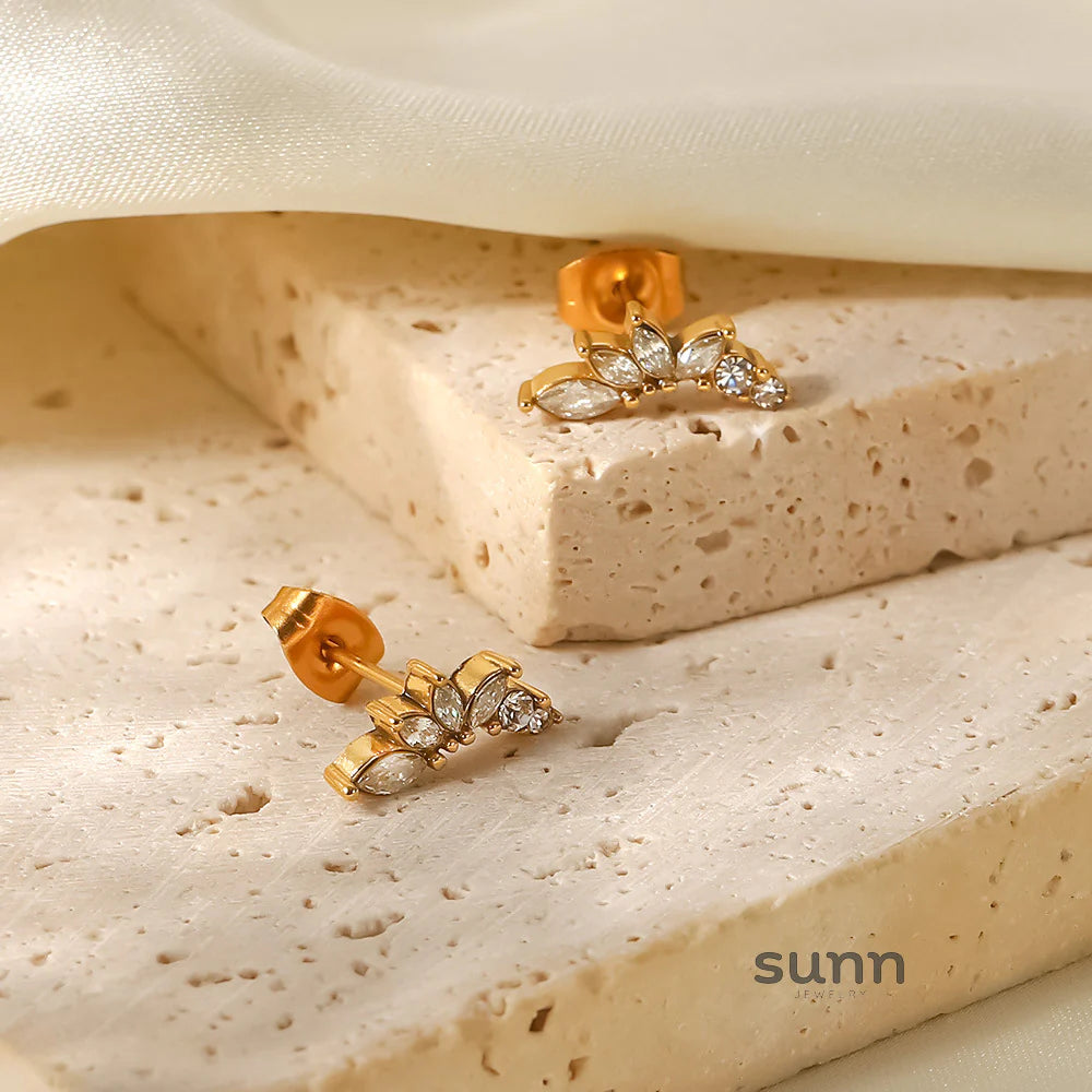 Faiga Zircon Flower Stud Earrings