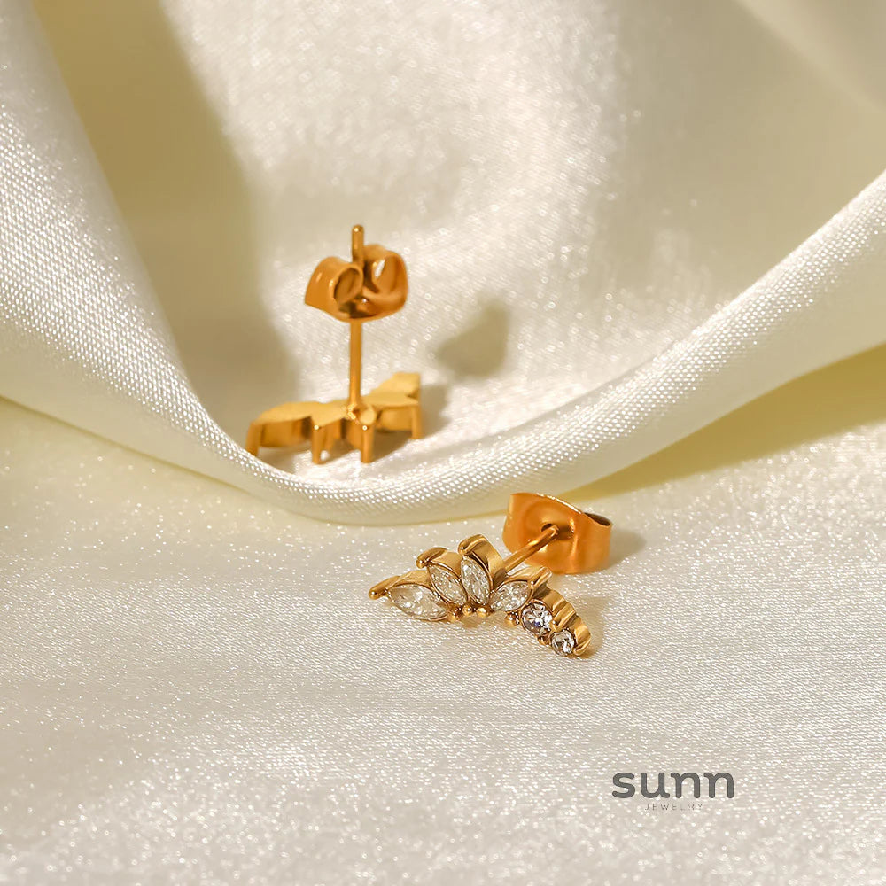 Faiga Zircon Flower Stud Earrings