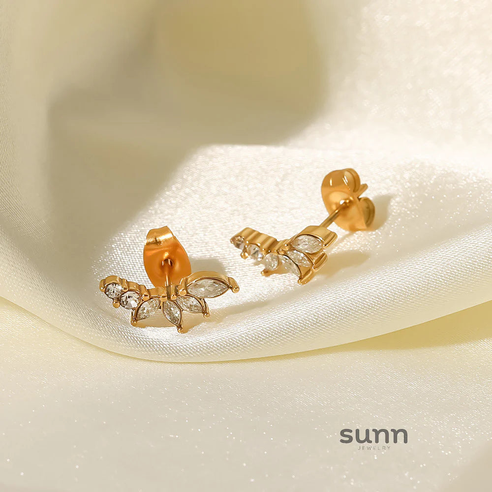 Faiga Zircon Flower Stud Earrings