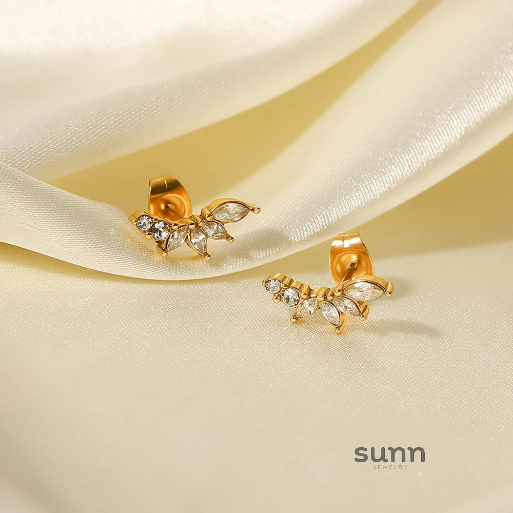 Faiga Zircon Flower Stud Earrings