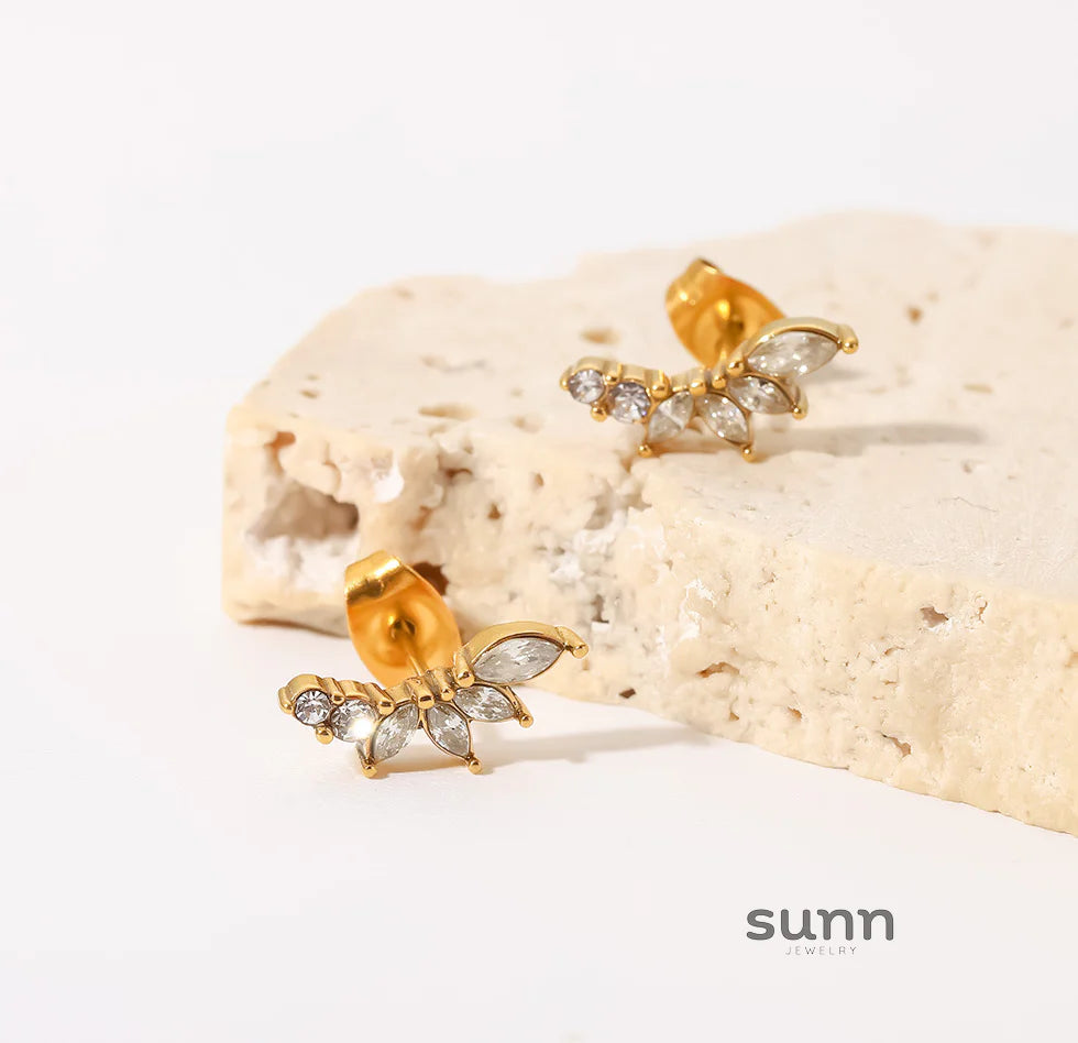 Faiga Zircon Flower Stud Earrings